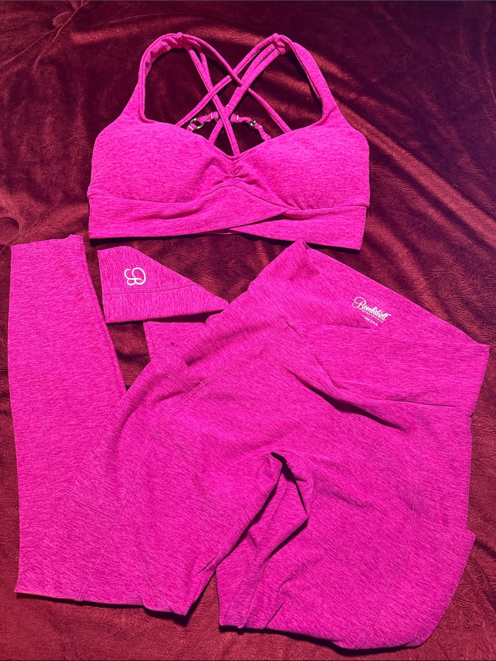 Bombshell sportswear angel Sports Bra & Leggings Set - ultra Pink